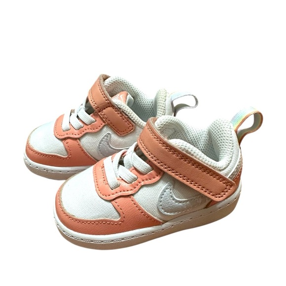 Nike Court Borough Lows Pink & White Baby size 4C - Picture 2 of 6